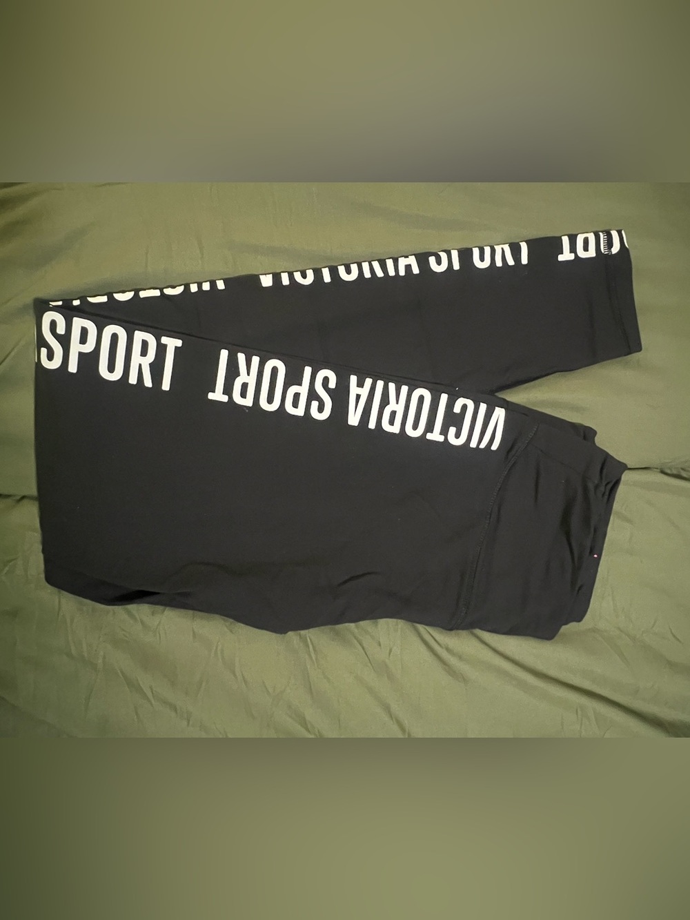 Victoria's Secret Black Joggers with White 'Victoria Sport' Leg Logo
